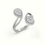 Toi & Moi Pear Shaped Illusion Setting Round Brilliant Diamonds — White Gold