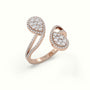 Toi & Moi Pear Shaped Illusion Setting Round Brilliant Diamonds — Rose Gold