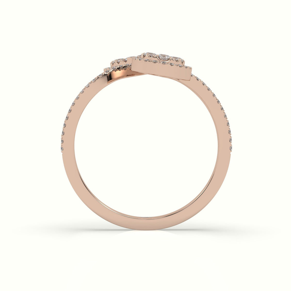 Toi & Moi Pear Shaped Illusion Setting Round Brilliant Diamonds — Rose Gold