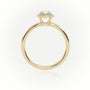 Round-Cut Diamond 4 Prongs Halo Setting Engagement Ring — Yellow Gold