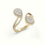 Toi & Moi Pear Shaped Illusion Setting Round Brilliant Diamonds — Yellow Gold