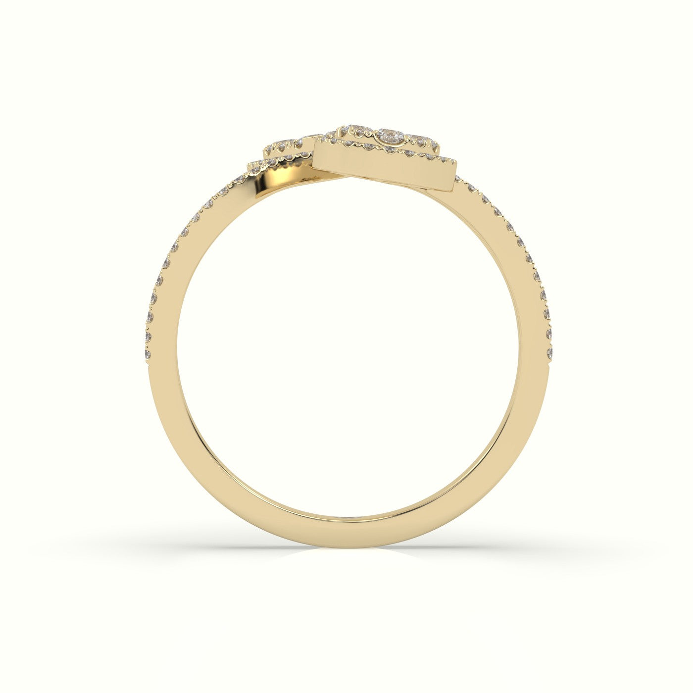 Toi & Moi Pear Shaped Illusion Setting Round Brilliant Diamonds — Yellow Gold
