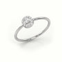 Round Cut Diamond 4 Prongs Halo Setting Ring — White Gold