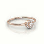 Round Cut Diamond 4 Prongs Halo Setting Ring — Rose Gold