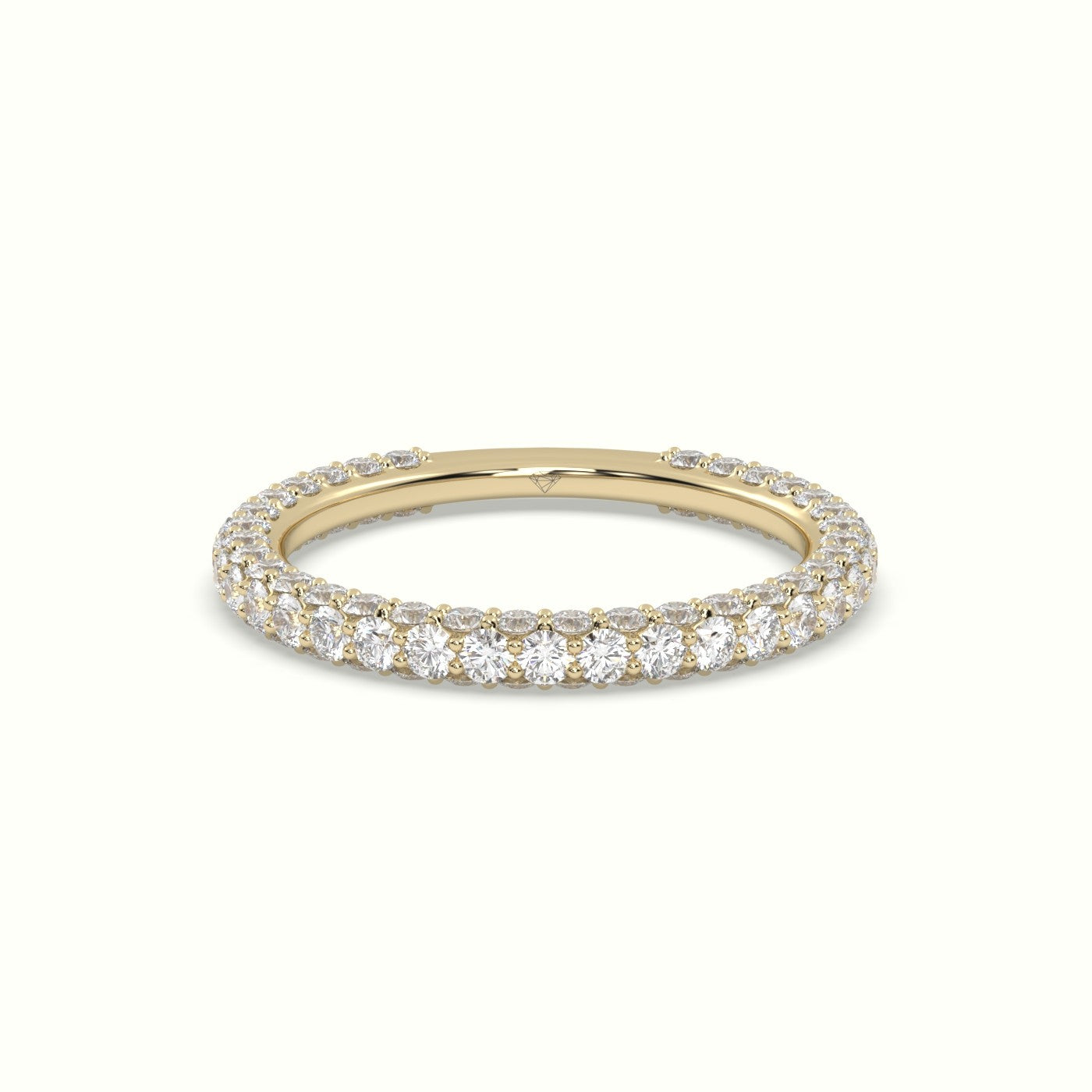 Xl Three Sided Diamond Wedding Band With Round Cut Diamonds 1.95 Carat — Yellow Gold