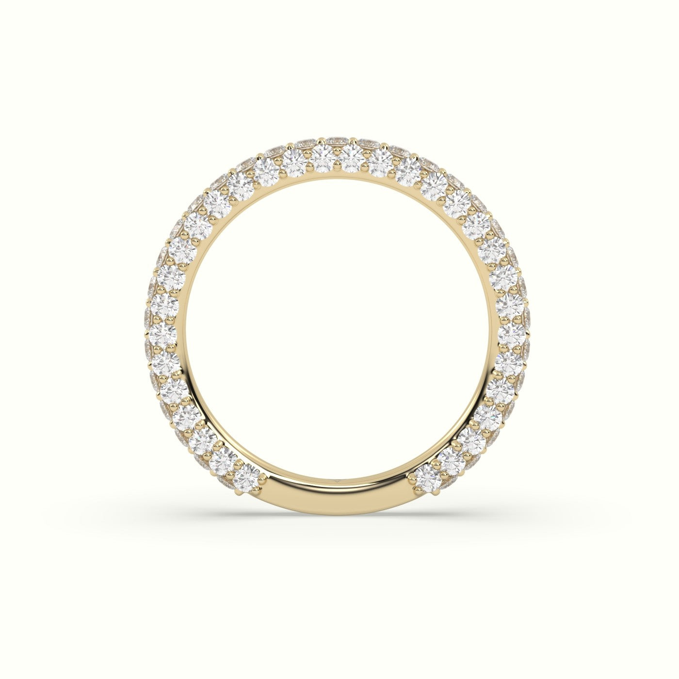 Xl Three Sided Diamond Wedding Band With Round Cut Diamonds 1.95 Carat — Yellow Gold