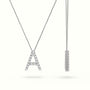 Initial "A" Diamond Necklace - 18k Gold — White Gold