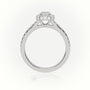 Round Cut Diamond Scallop Setting Vintage Engagement Ring — White Gold