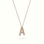 Initial "A" Diamond Necklace - 18k Gold — Rose Gold