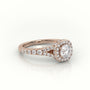 Round Cut Diamond Scallop Setting Vintage Engagement Ring — Rose Gold