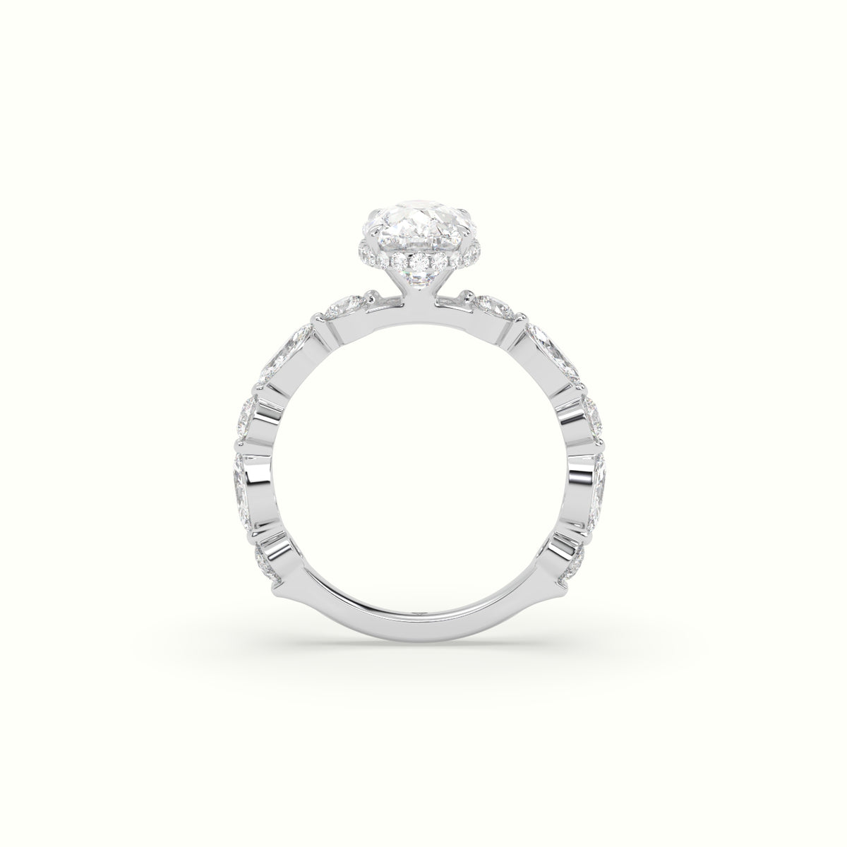 The Laura Cushion Cut Elongated 4 Prong Diamond Engagement Ring
