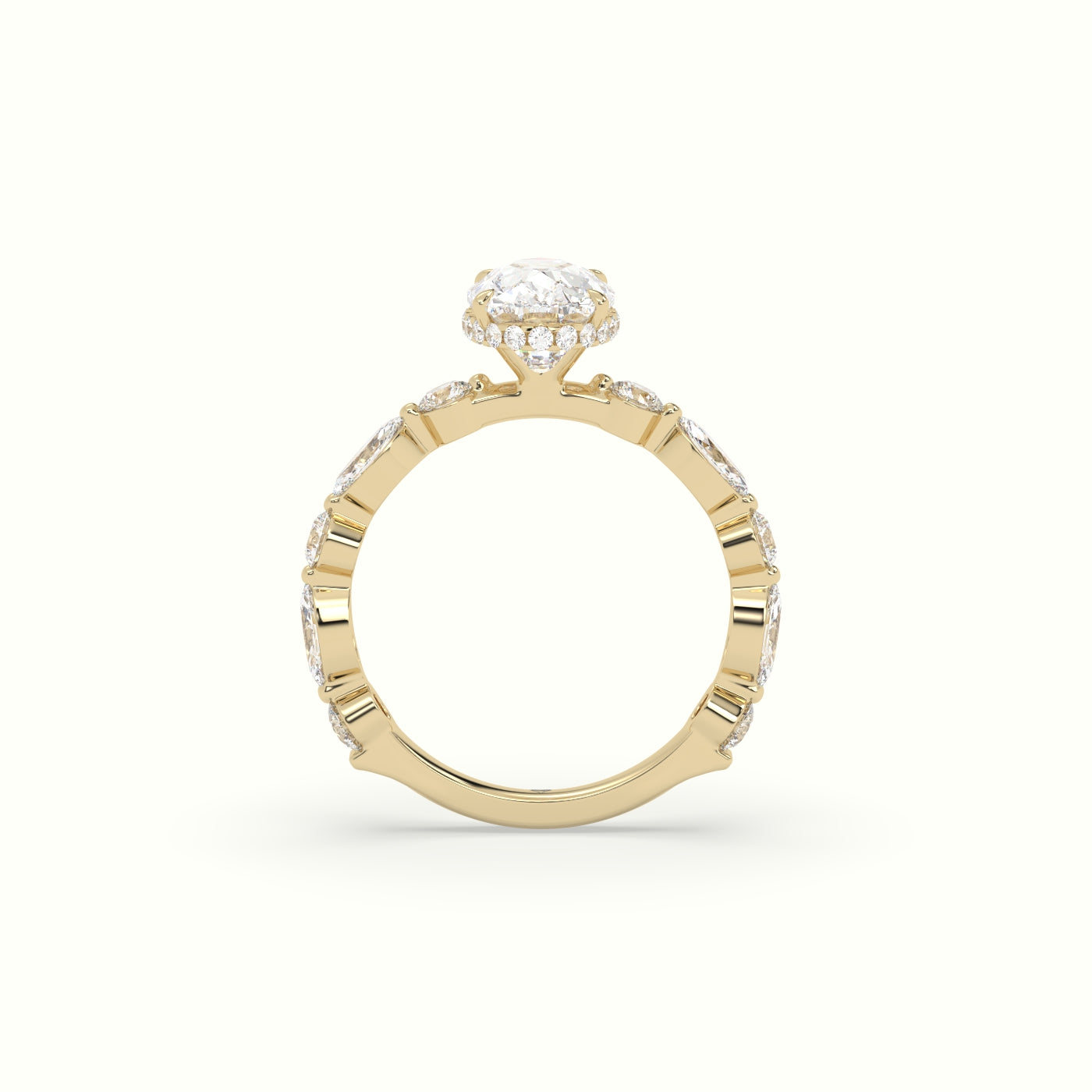 The Laura Cushion Cut Elongated 4 Prong Diamond Engagement Ring