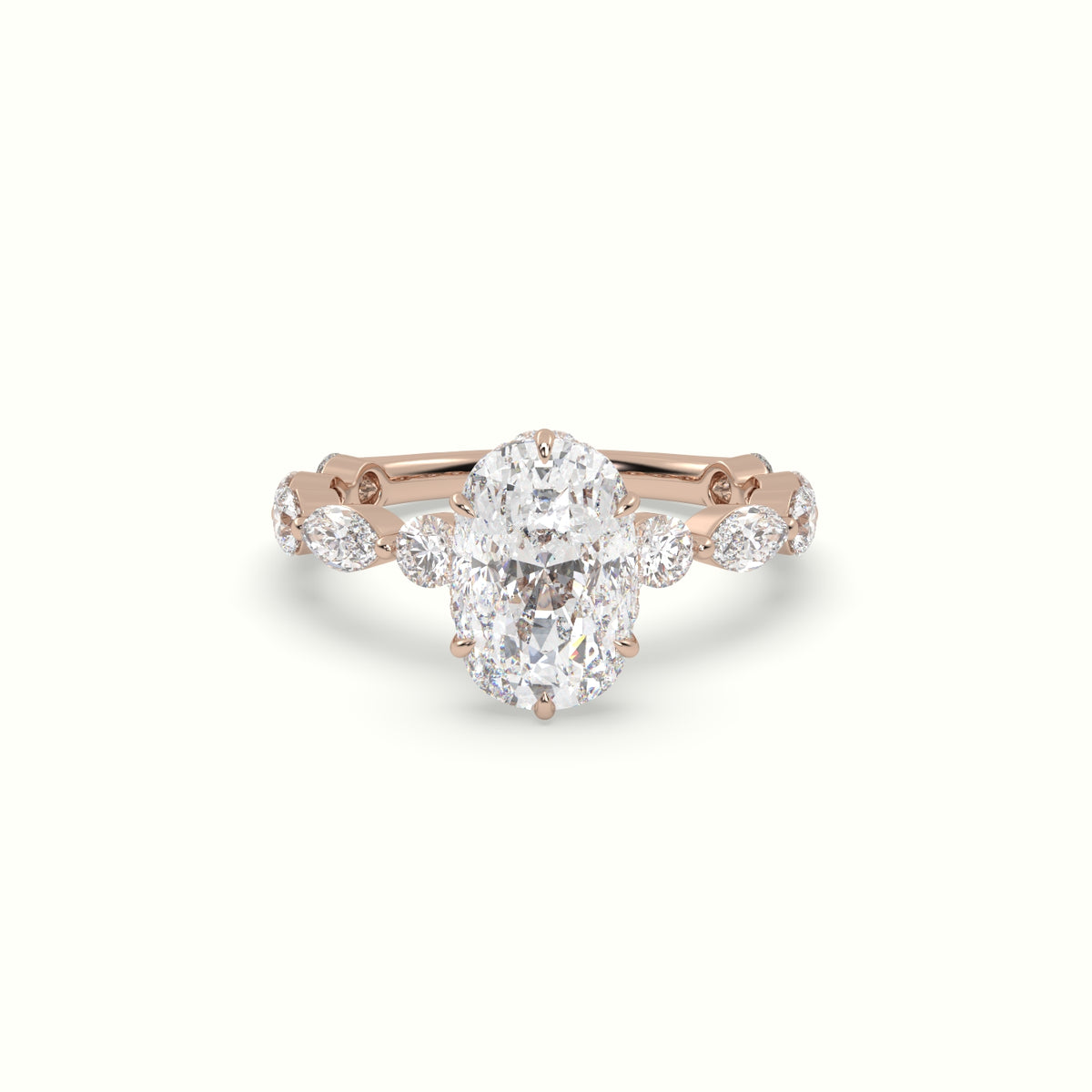 The Laura Cushion Cut Elongated 6 Prong Diamond Engagement Ring