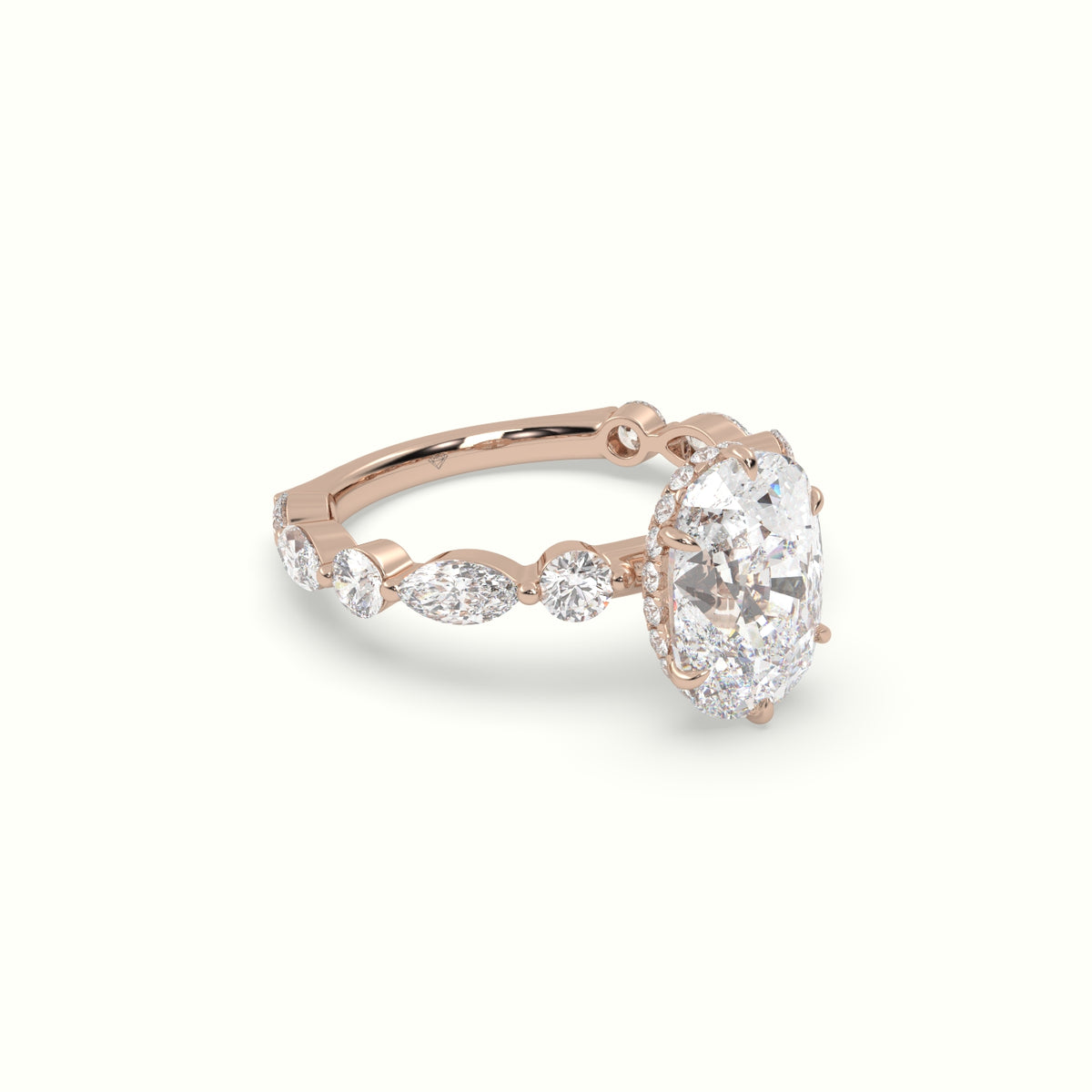 The Laura Cushion Cut Elongated 6 Prong Diamond Engagement Ring