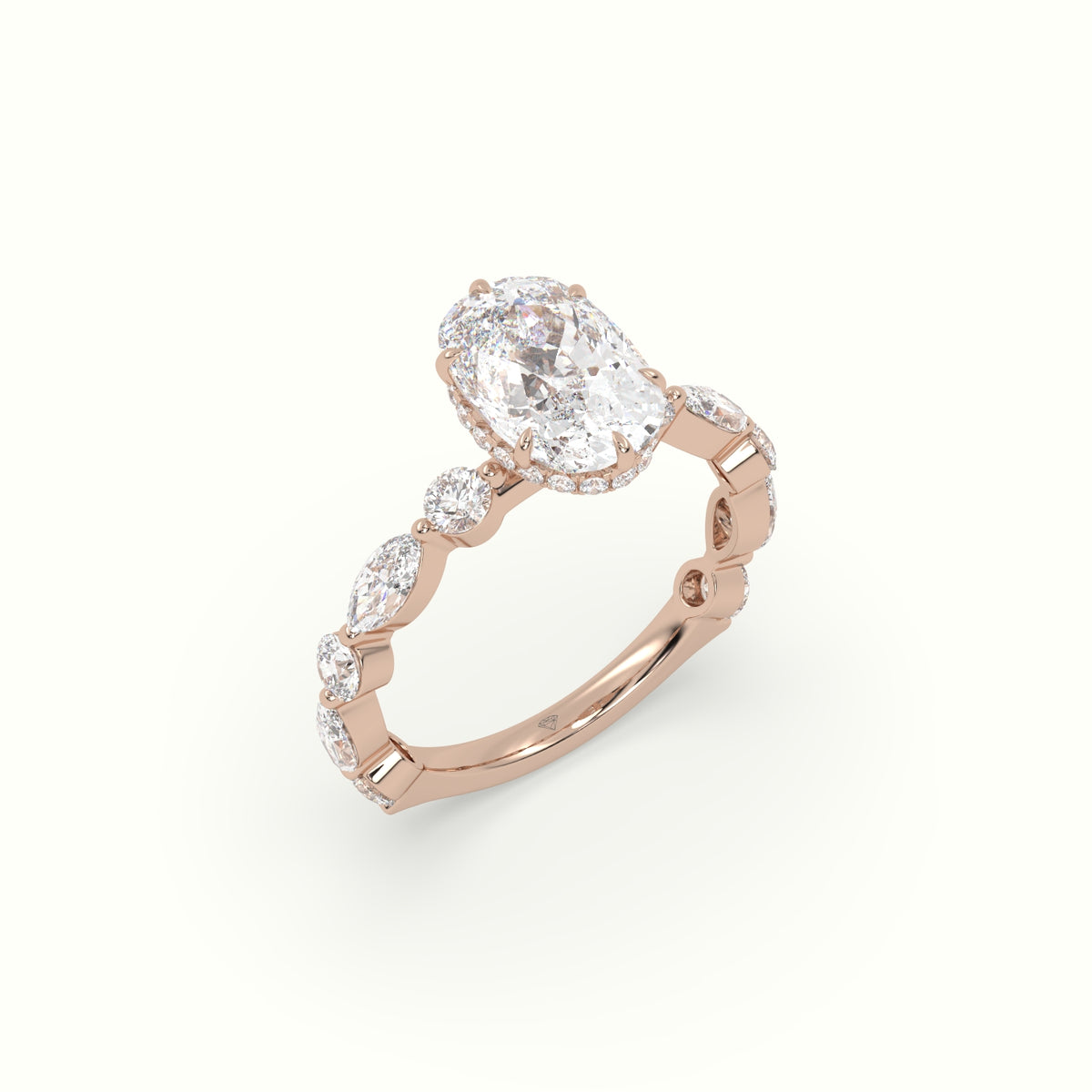 The Laura Cushion Cut Elongated 6 Prong Diamond Engagement Ring
