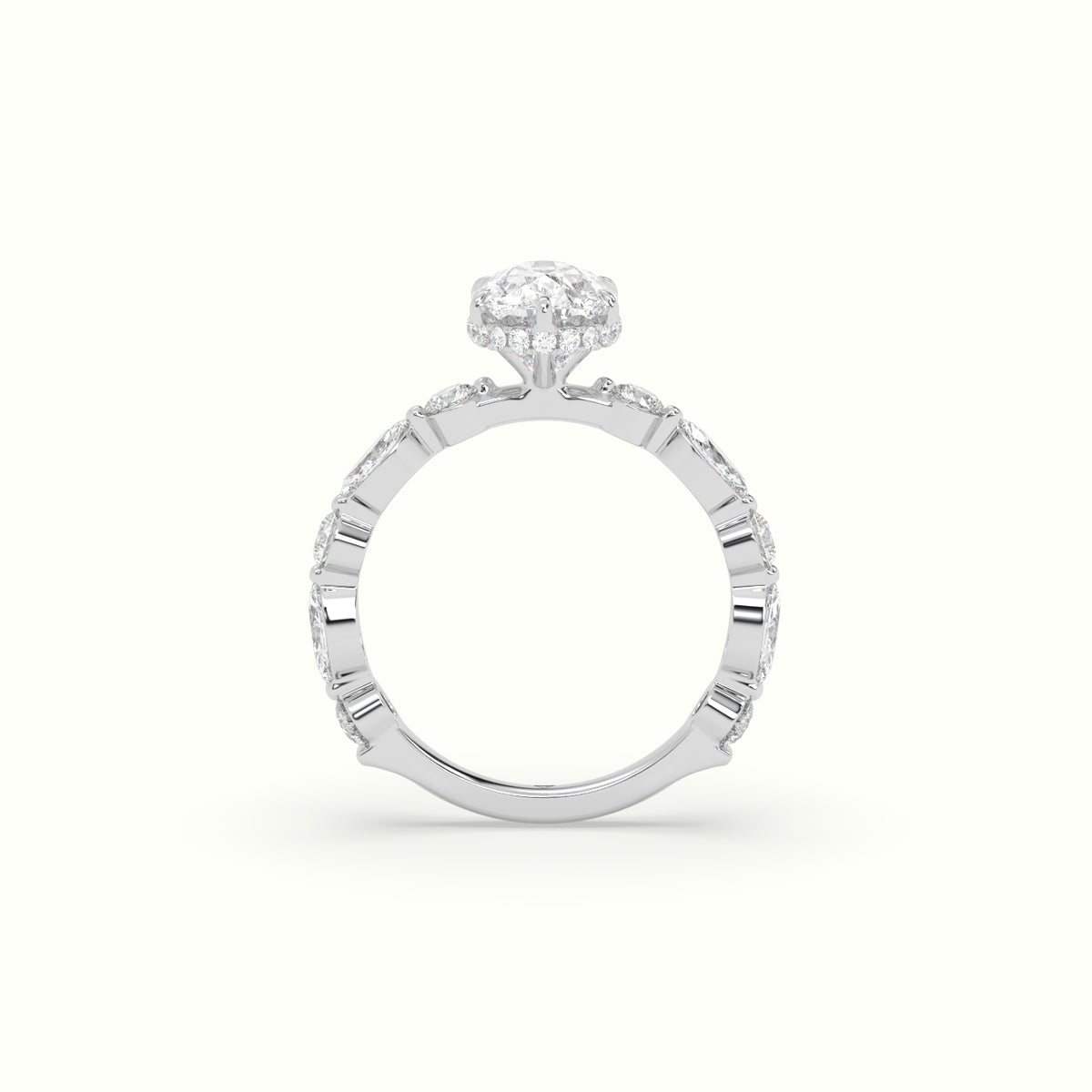 The Laura Cushion Cut Elongated 6 Prong Diamond Engagement Ring