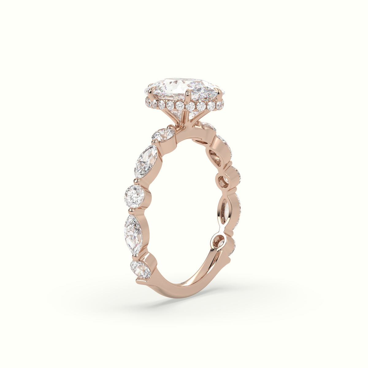 The Laura Cushion Cut Elongated 6 Prong Diamond Engagement Ring