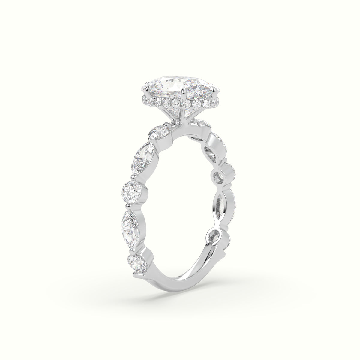 The Laura Cushion Cut Elongated 6 Prong Diamond Engagement Ring