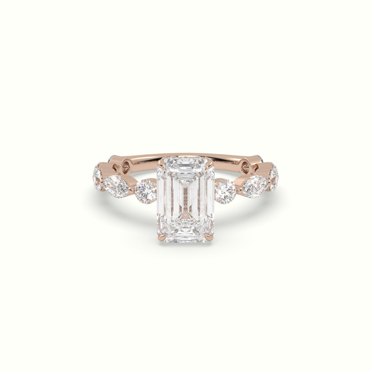 The Laura Emerald Cut 4 Prong Diamond Engagement Ring
