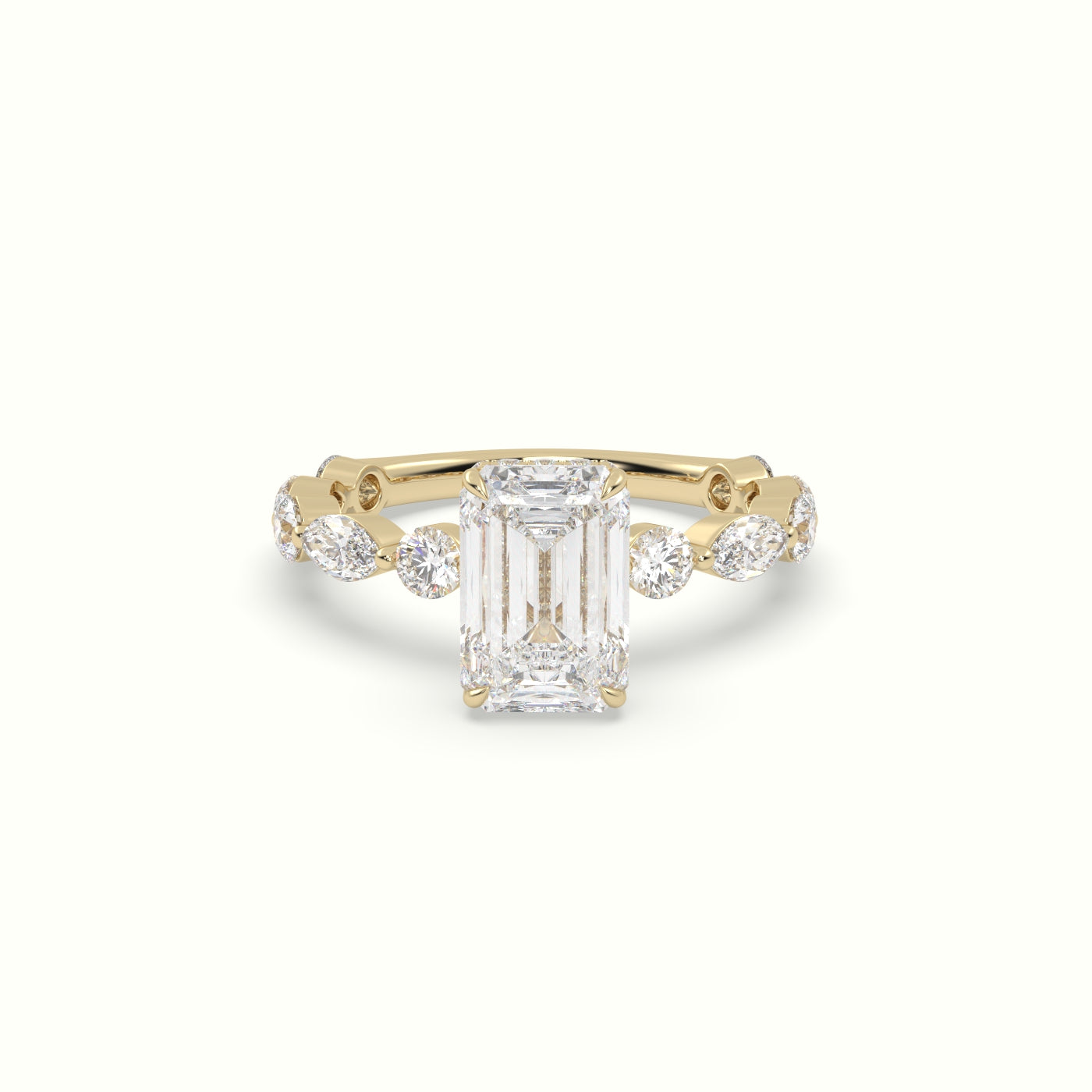 The Laura Emerald Cut 4 Prong Diamond Engagement Ring
