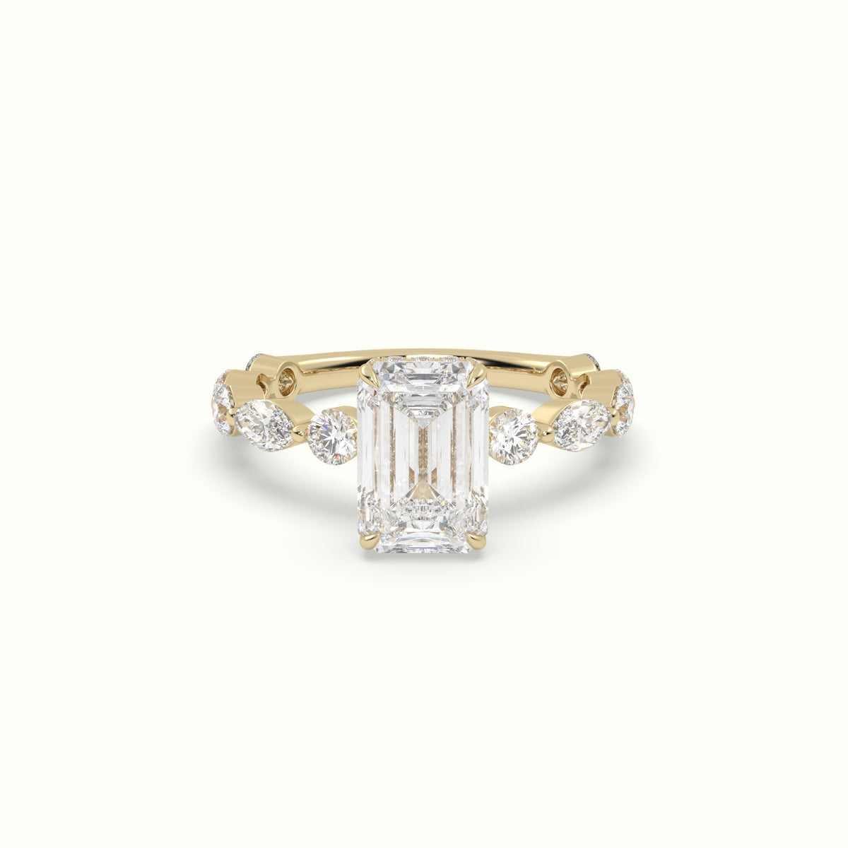 The Laura Emerald Cut 4 Prong Diamond Engagement Ring