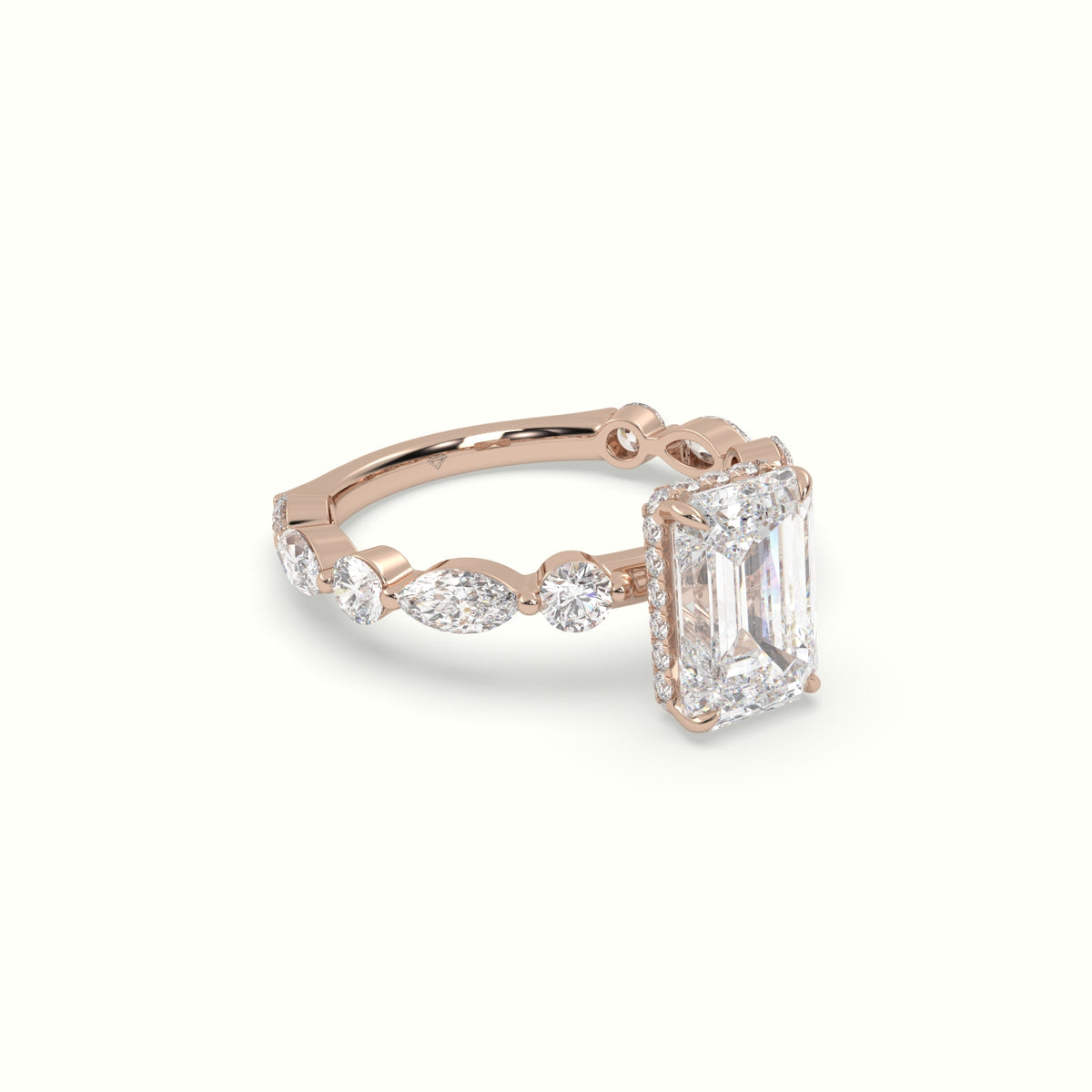 The Laura Emerald Cut 4 Prong Diamond Engagement Ring