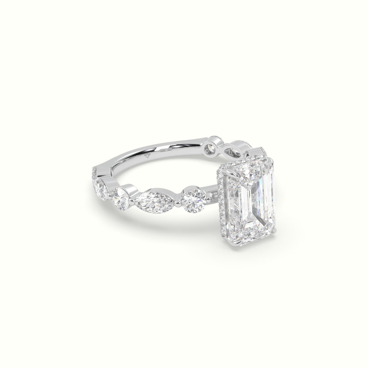 The Laura Emerald Cut 4 Prong Diamond Engagement Ring