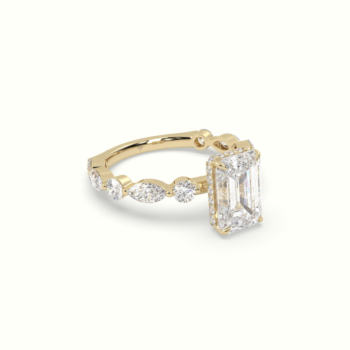 The Laura Emerald Cut 4 Prong Diamond Engagement Ring