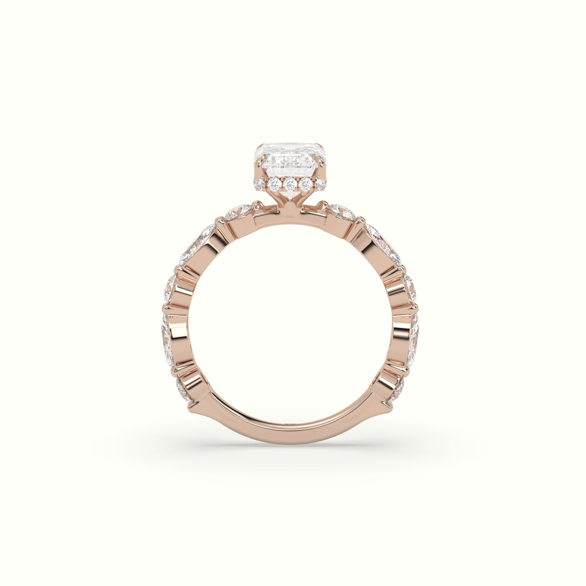 The Laura Emerald Cut 4 Prong Diamond Engagement Ring