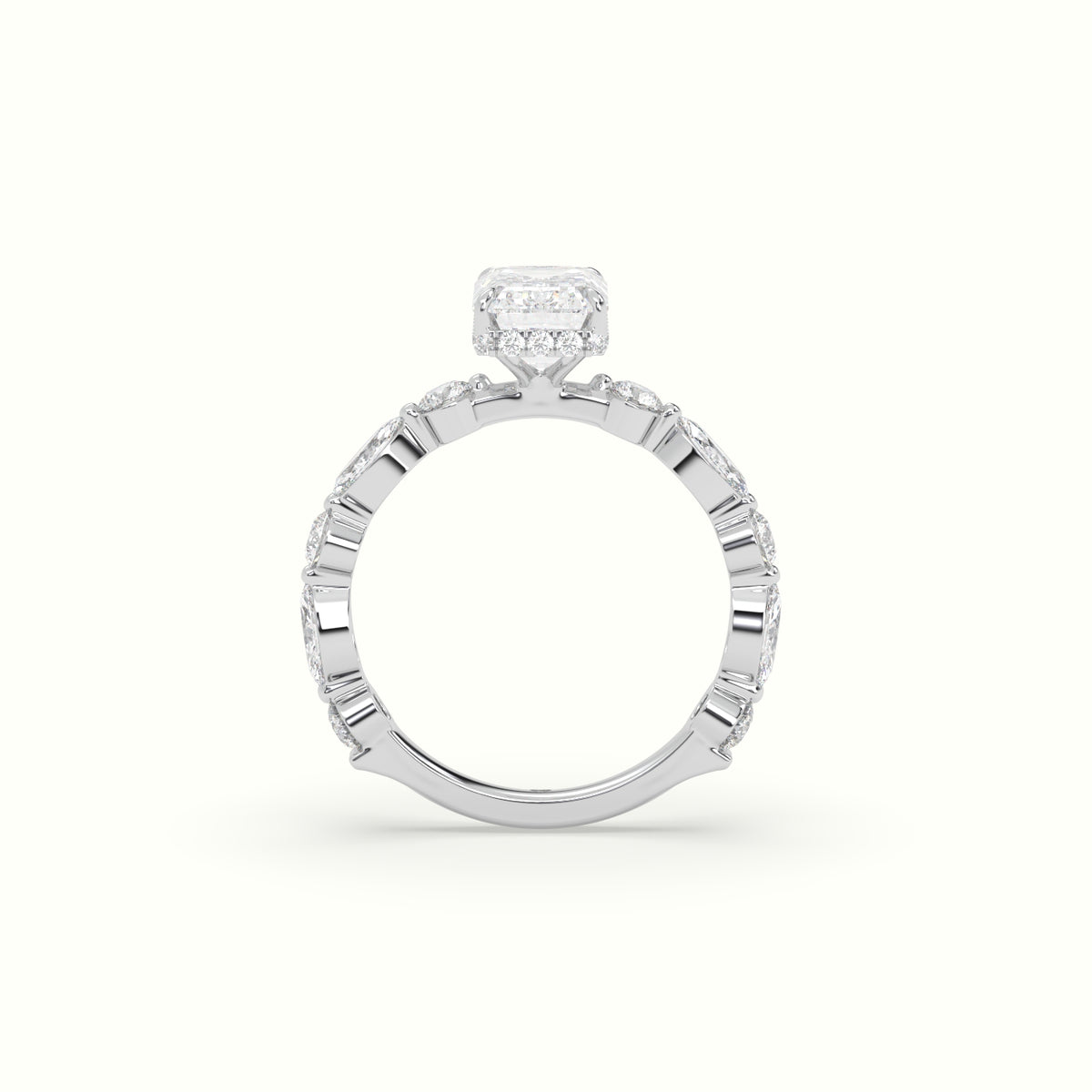 The Laura Emerald Cut 4 Prong Diamond Engagement Ring