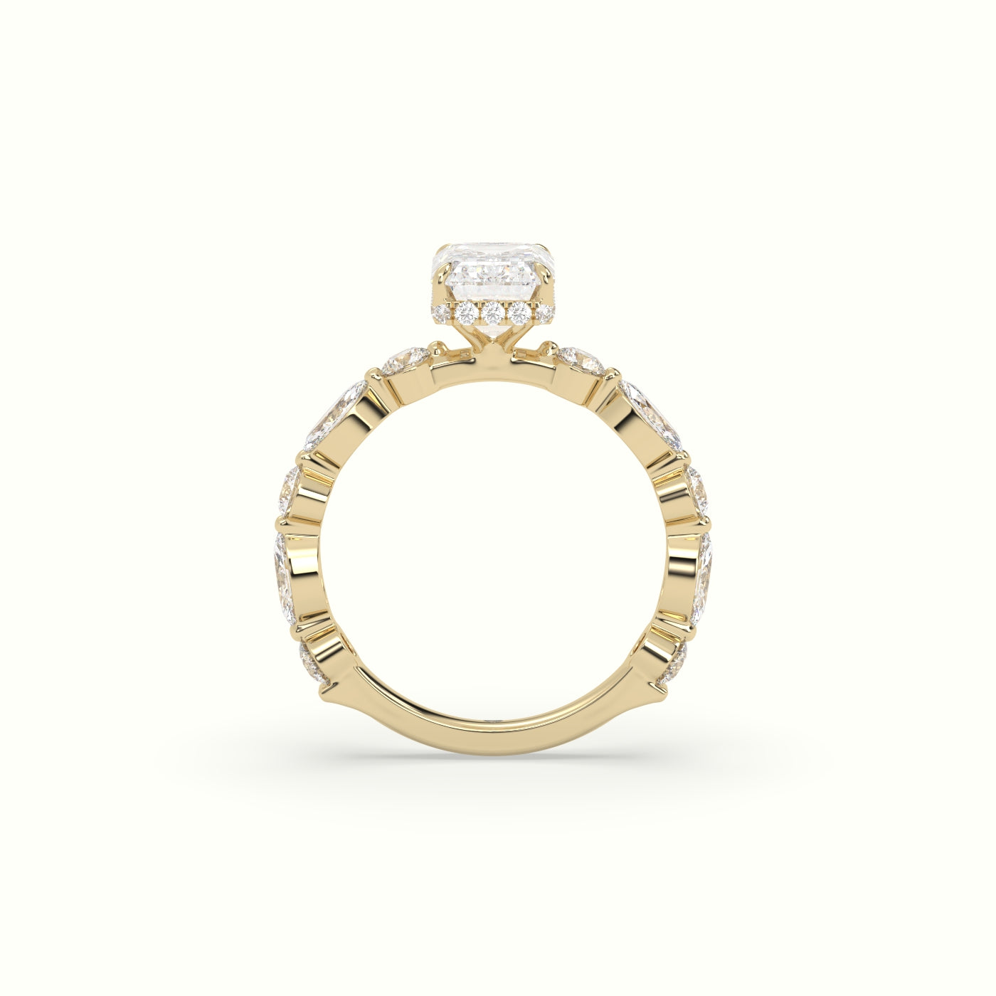 The Laura Emerald Cut 4 Prong Diamond Engagement Ring