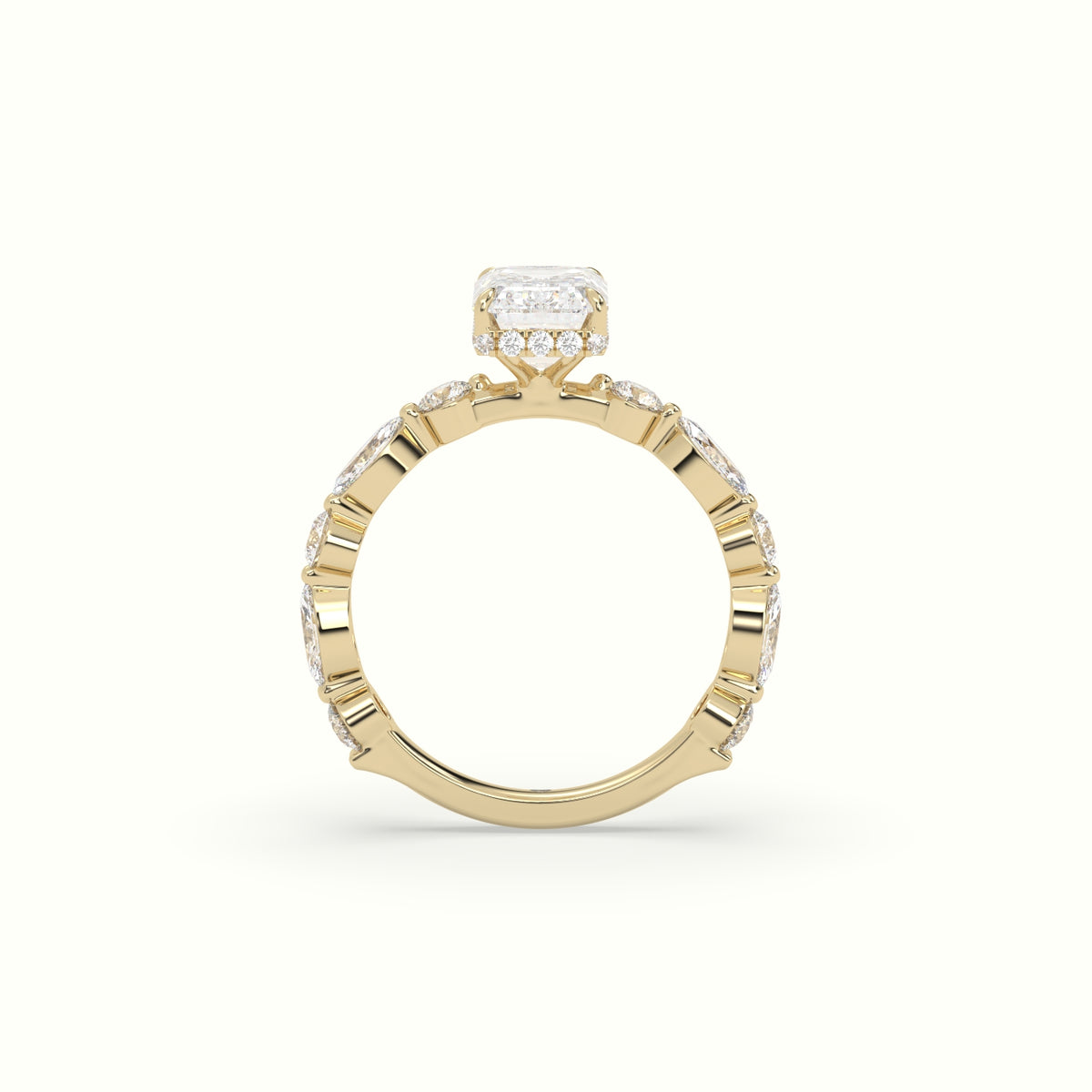The Laura Emerald Cut 4 Prong Diamond Engagement Ring