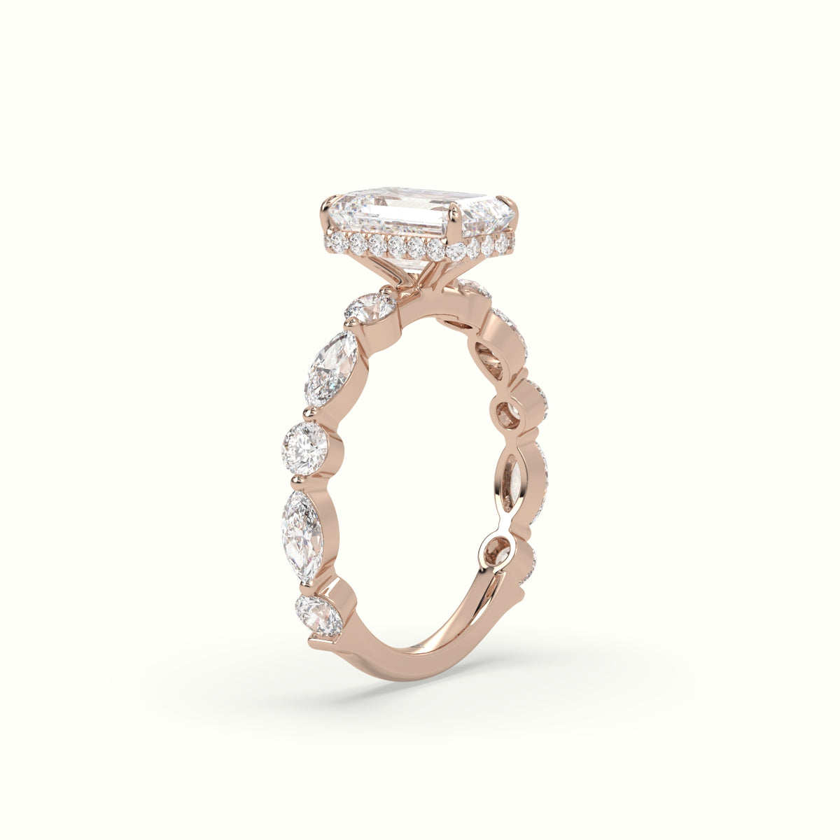 The Laura Emerald Cut 4 Prong Diamond Engagement Ring