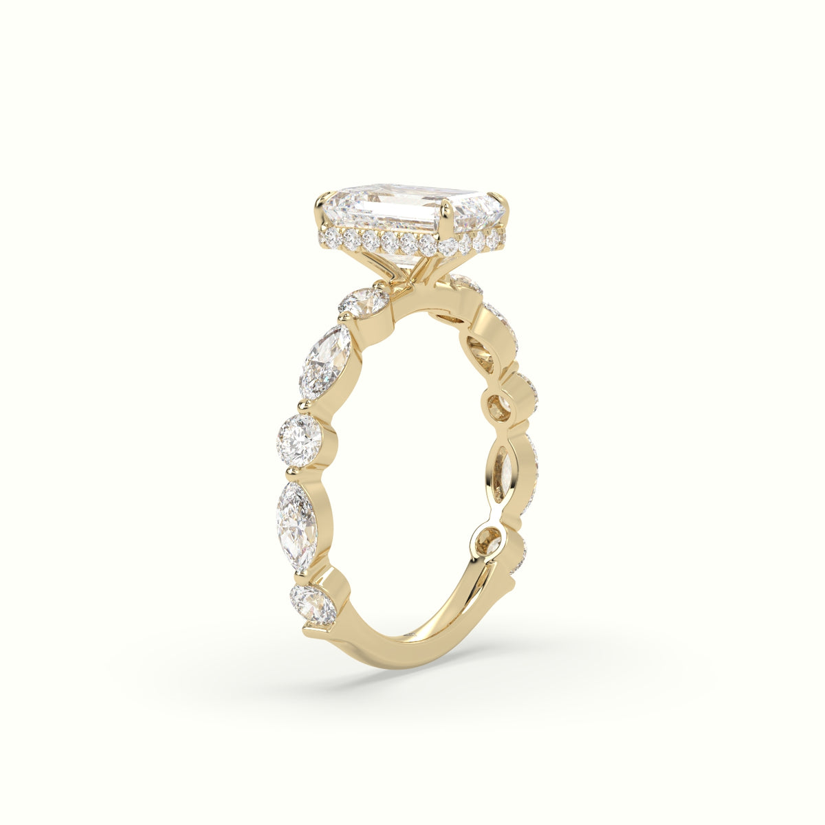 The Laura Emerald Cut 4 Prong Diamond Engagement Ring