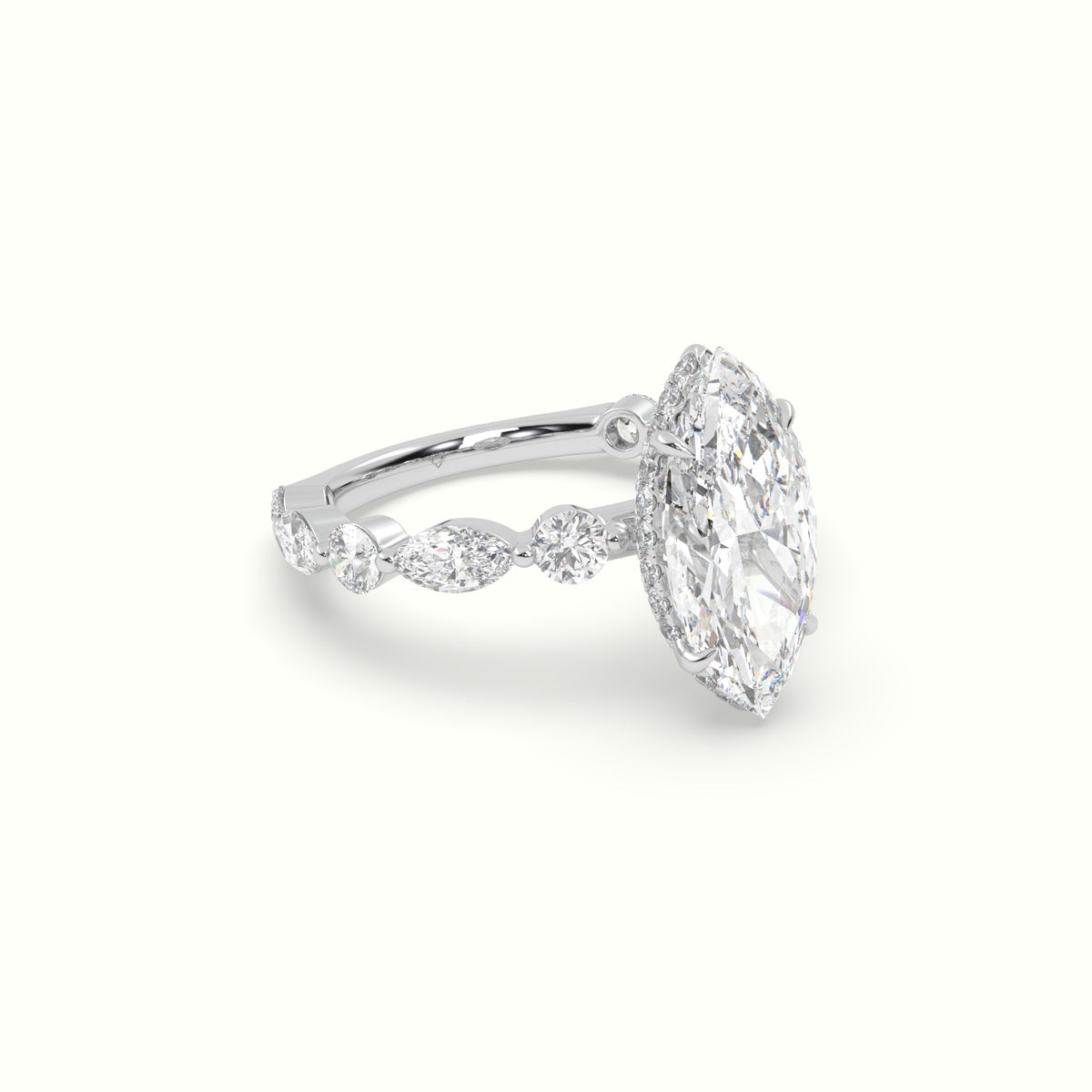 The Laura Marquise Cut 4 Prong Diamond Engagement Ring