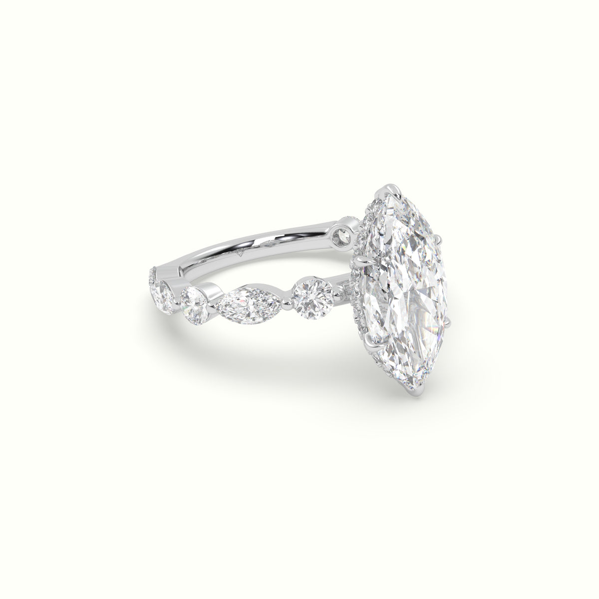 The Laura Marquise Cut 6 Prong Diamond Engagement Ring
