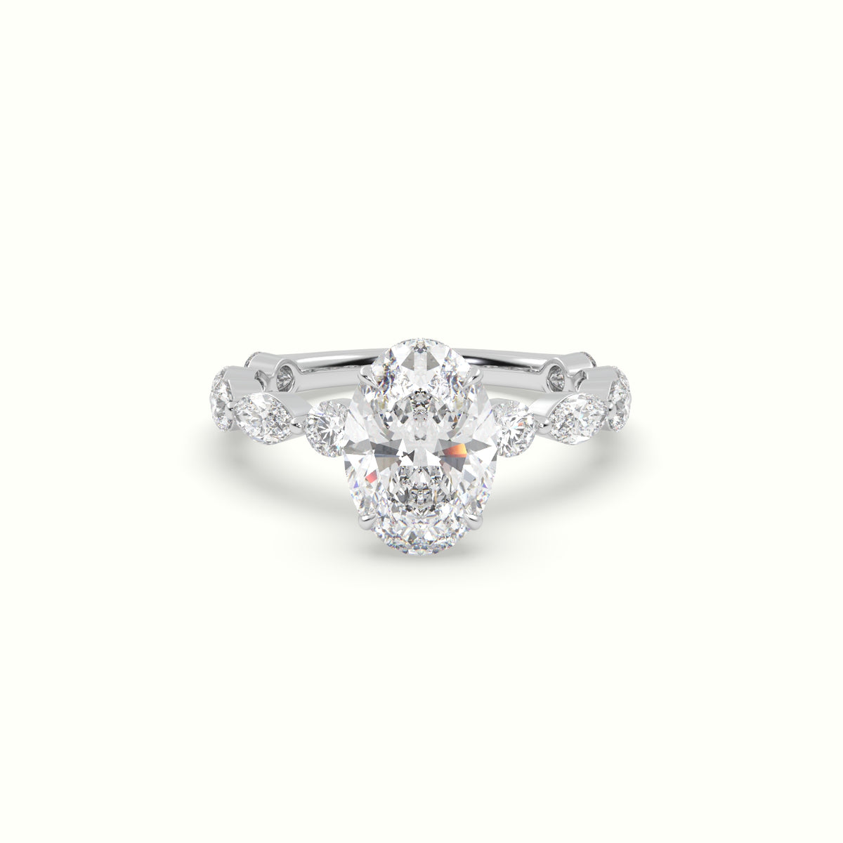 The Laura Oval Cut 4 Prong Diamond Engagement Ring