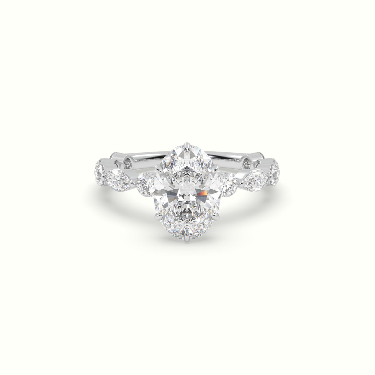 The Laura Oval Cut 6 Prong Diamond Engagement Ring
