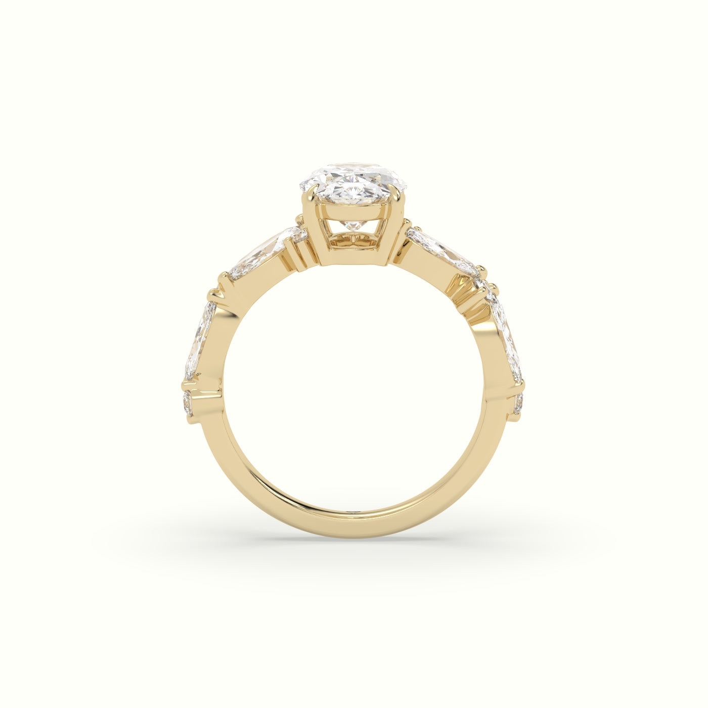 The Rita Oval Cut Side Stone Diamond Engagement Ring