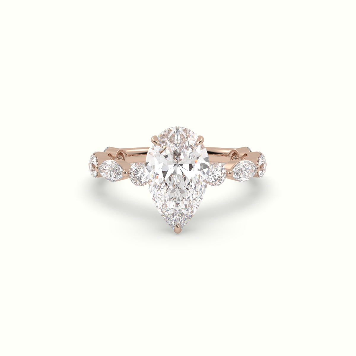 The Laura Pear Cut 3 Prong Diamond Engagement Ring