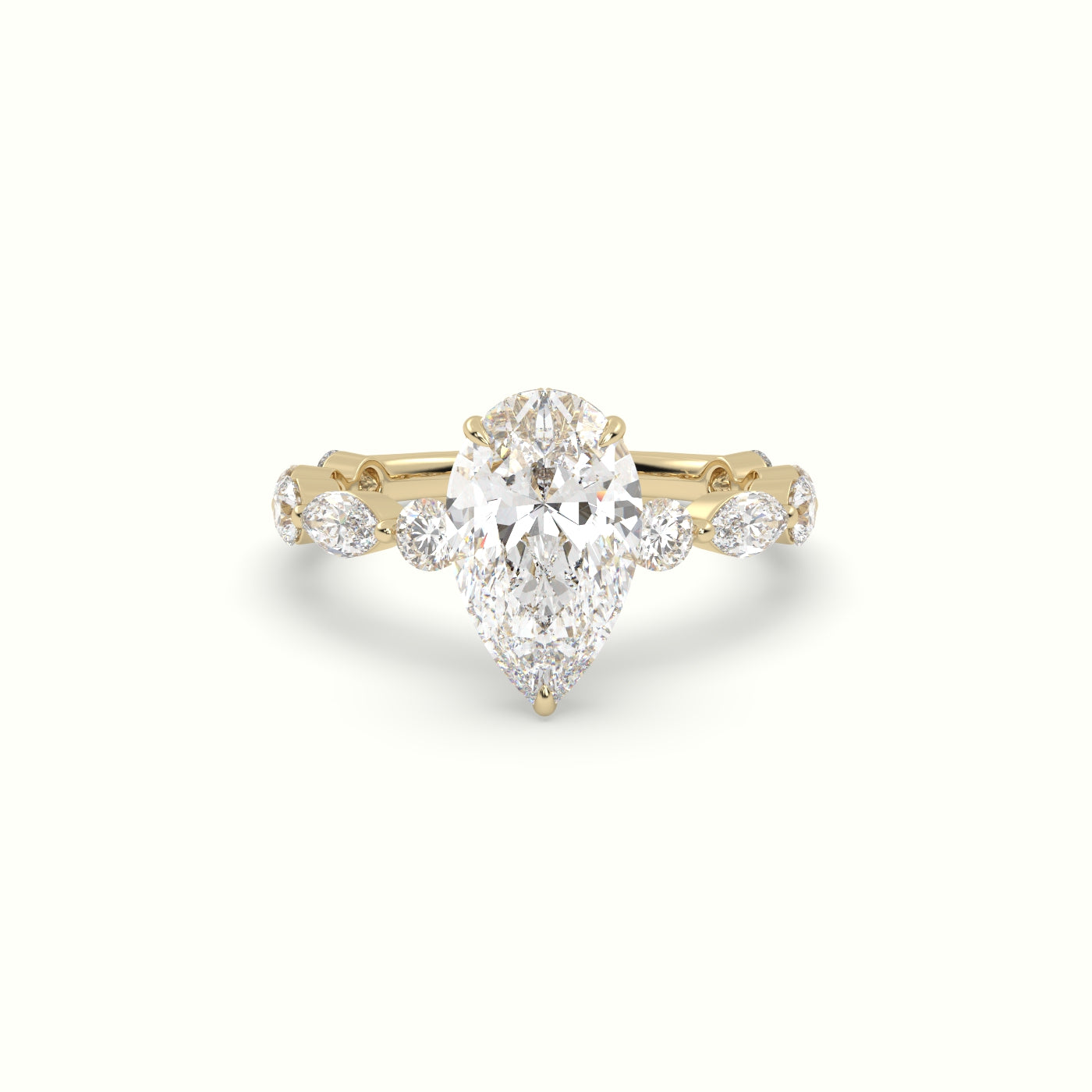 The Laura Pear Cut 3 Prong Diamond Engagement Ring