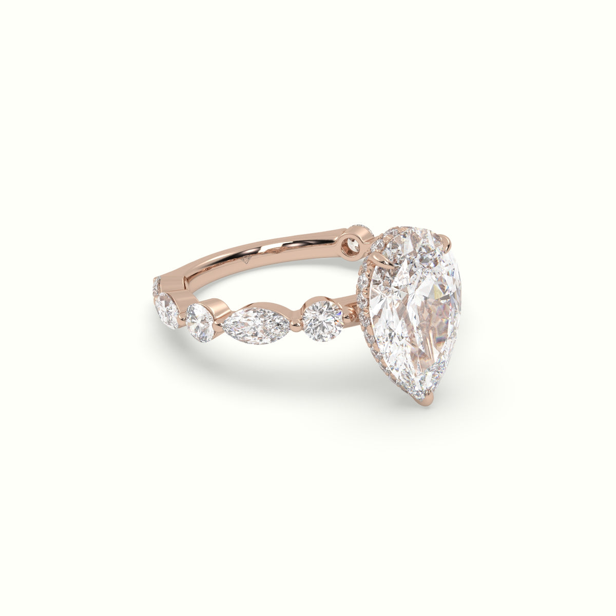 The Laura Pear Cut 3 Prong Diamond Engagement Ring