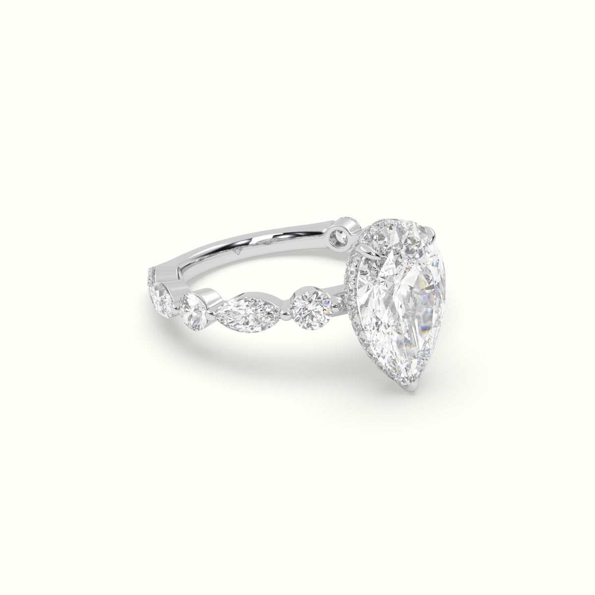 The Laura Pear Cut 3 Prong Diamond Engagement Ring