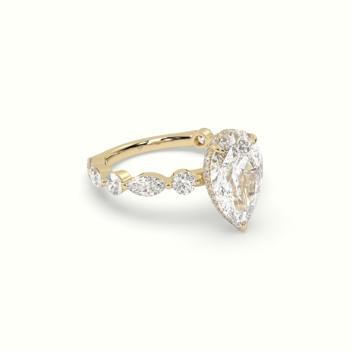 The Laura Pear Cut 3 Prong Diamond Engagement Ring