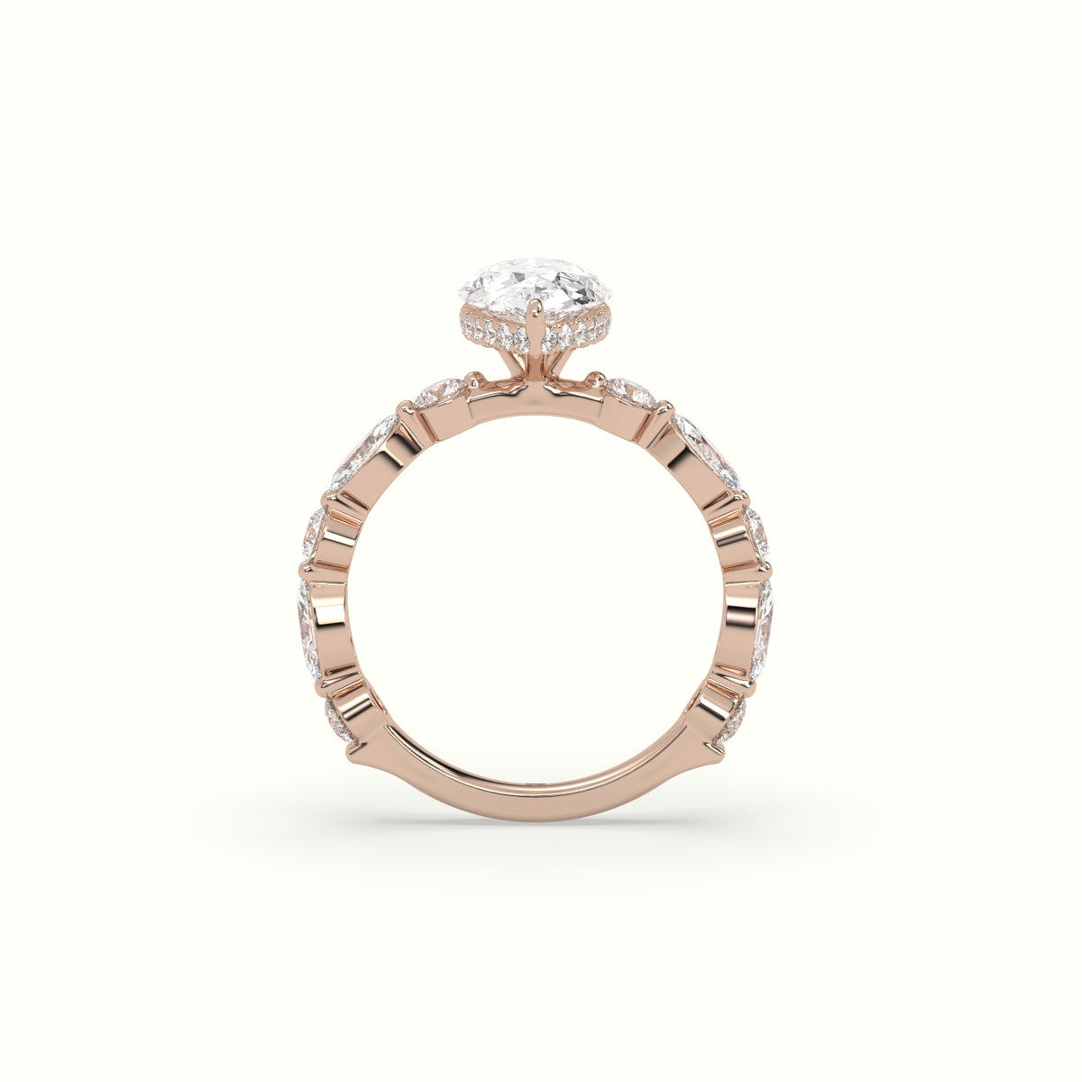 The Laura Pear Cut 3 Prong Diamond Engagement Ring