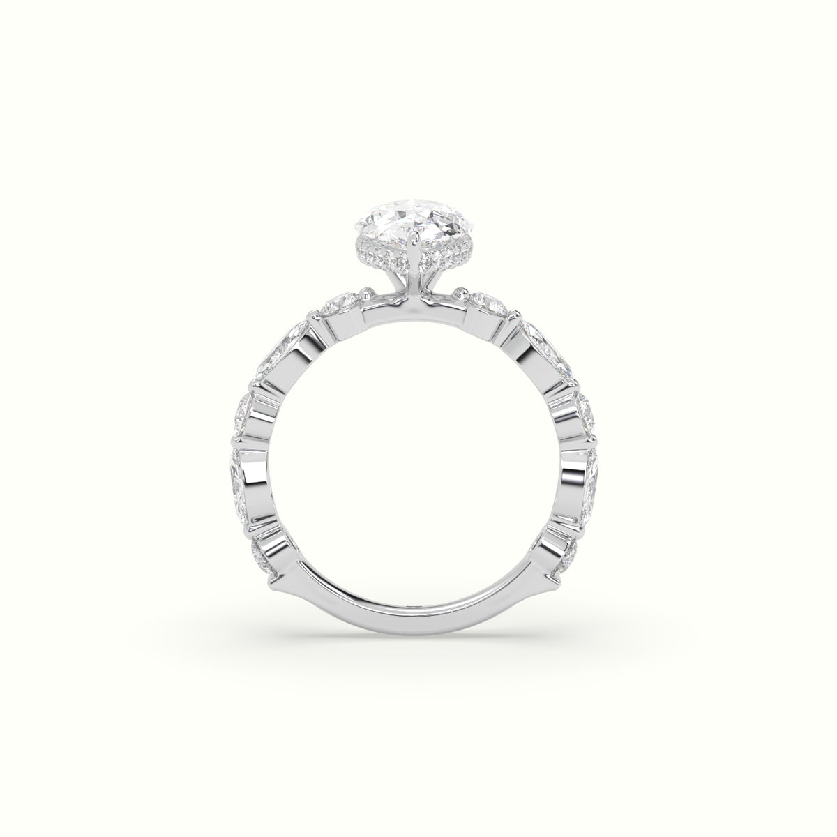 The Laura Pear Cut 3 Prong Diamond Engagement Ring