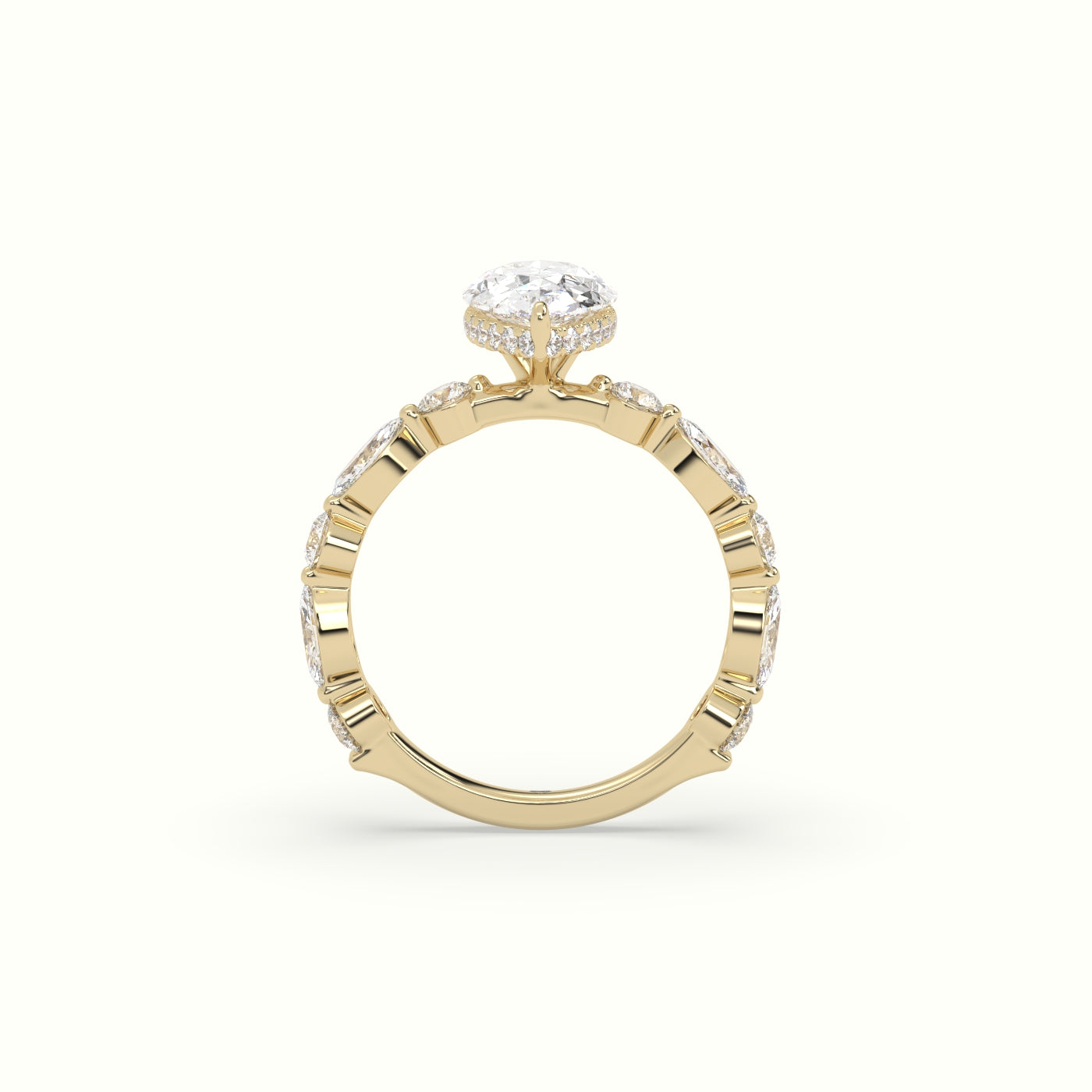 The Laura Pear Cut 3 Prong Diamond Engagement Ring
