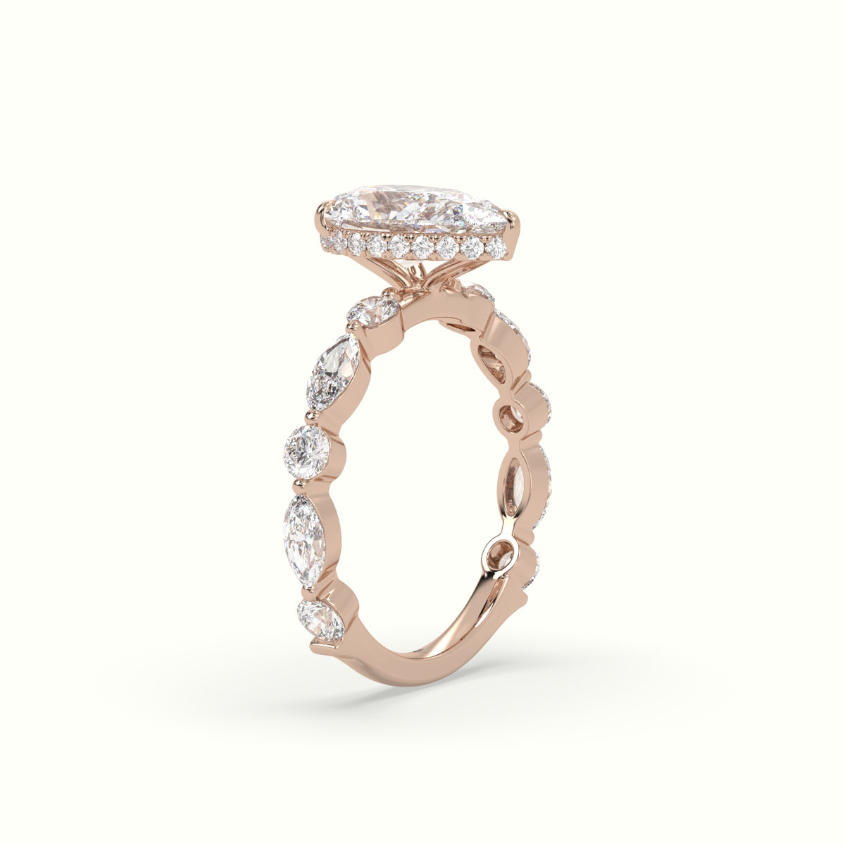 The Laura Pear Cut 3 Prong Diamond Engagement Ring