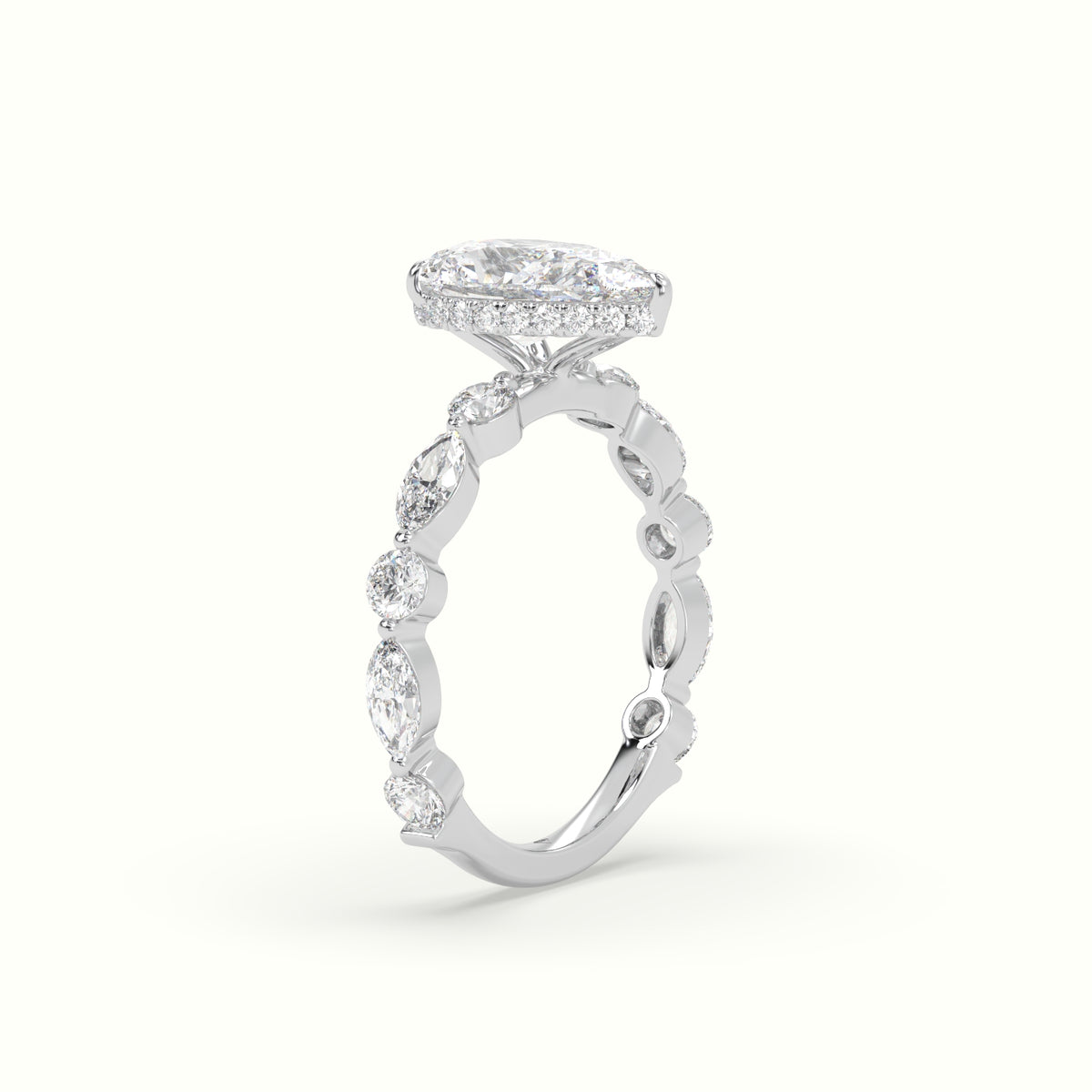 The Laura Pear Cut 3 Prong Diamond Engagement Ring