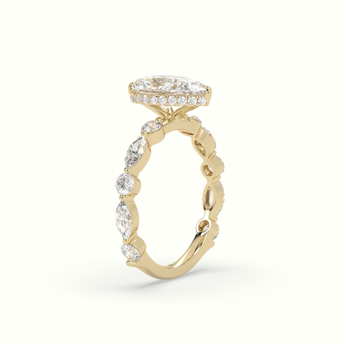 The Laura Pear Cut 3 Prong Diamond Engagement Ring